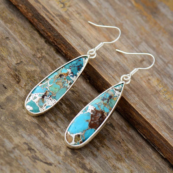 Turquoise Jasper Okrugle Naušnice