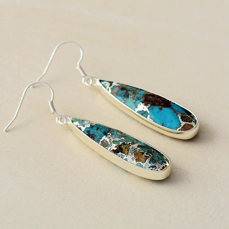 Turquoise Jasper Okrugle Naušnice