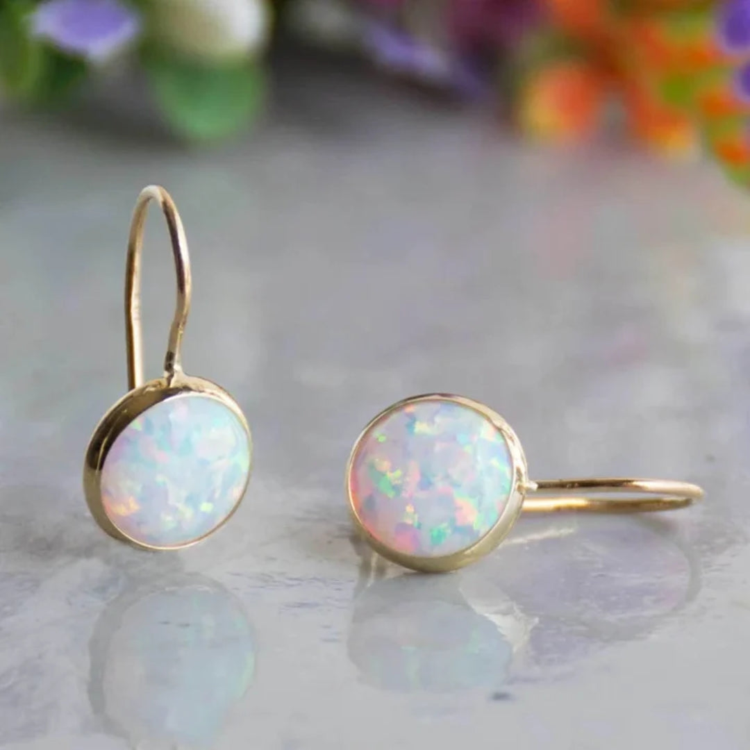 Bijele Opal Vintage Naušnice
