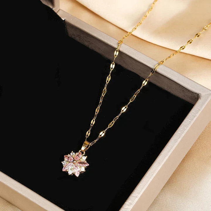 Ogrlica Sakura Rose Romantique od nehrđajućeg čelika