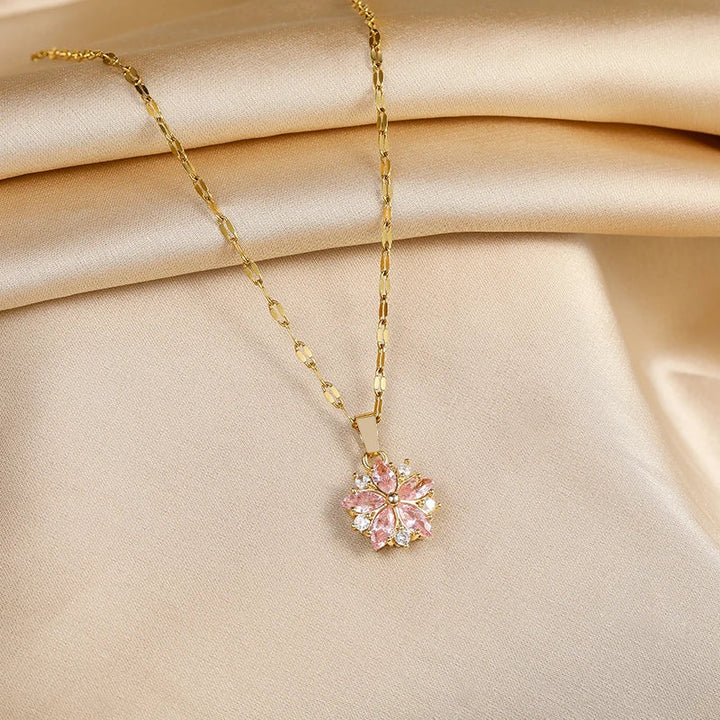 Ogrlica Sakura Rose Romantique od nehrđajućeg čelika