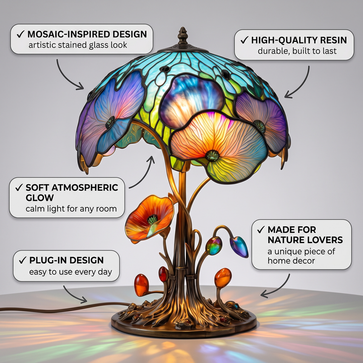 Boho Chic Mushroom Floral Lamp