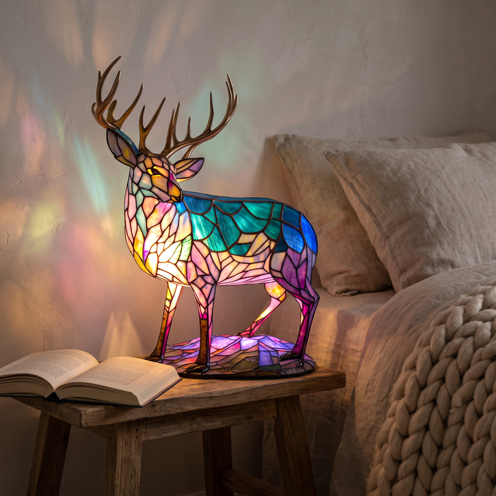 Deer-Themed Sandy Lamp
