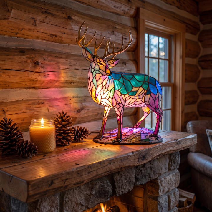 Deer-Themed Sandy Lamp